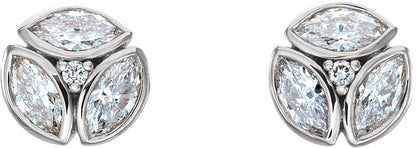 14K White 1/2 CTW Diamond Earrings