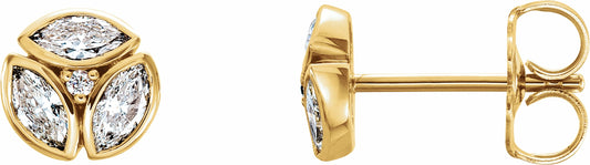 14K Yellow 1/2 CTW Diamond Earrings