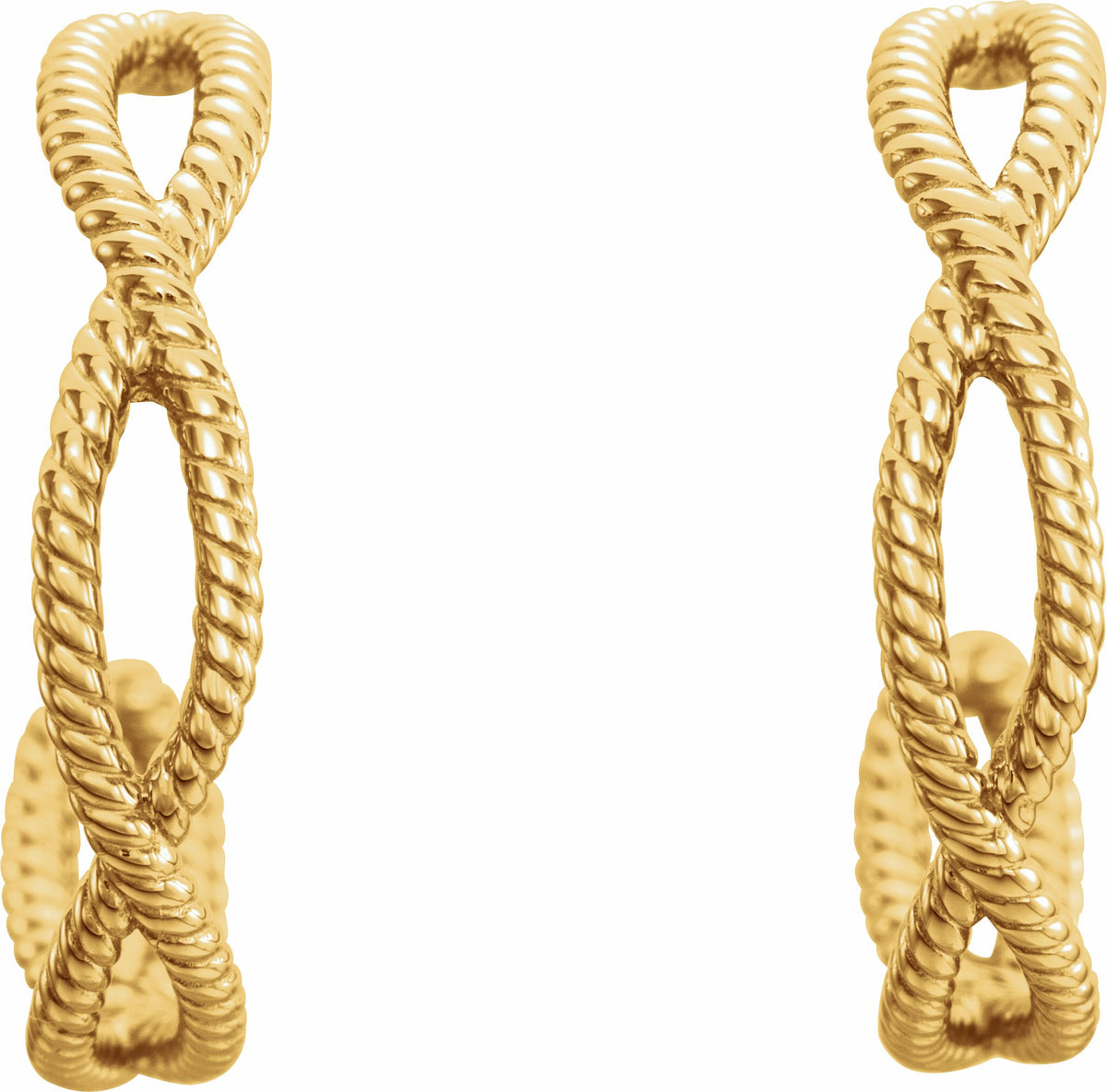 14K Yellow 20x4 mm Rope Hoop Earrings