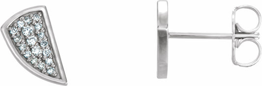 14K White 1/10 CTW Diamond Earrings