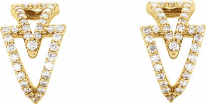 14K Yellow 1/4 CTW Diamond Geometric Hoop Earrings