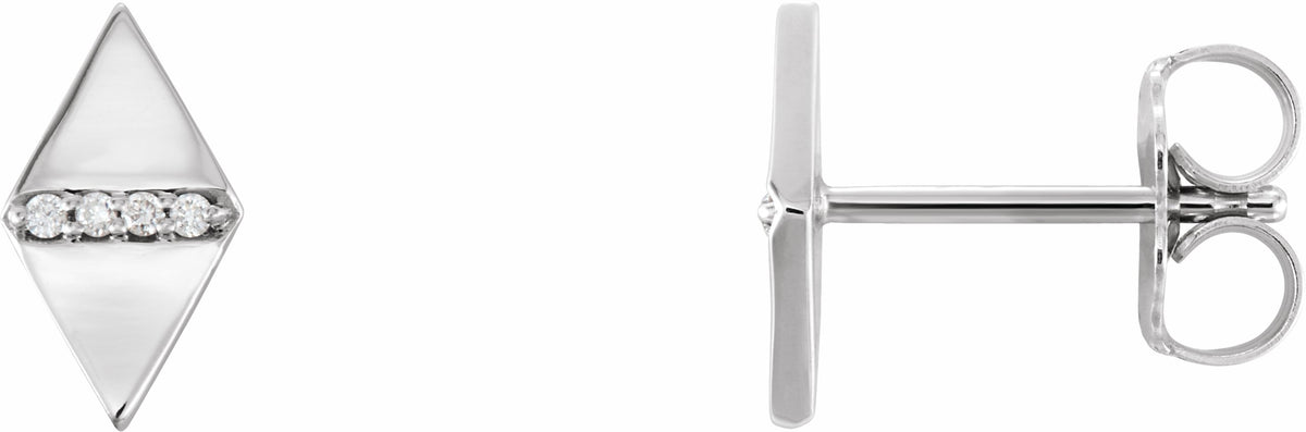 14K White .025 CTW Diamond Geometric Earrings