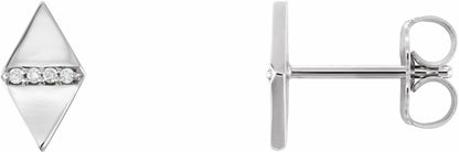 14K White .025 CTW Diamond Geometric Earrings