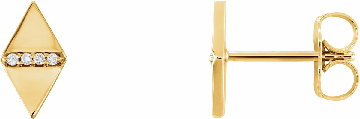14K Yellow .025 CTW Diamond Geometric Earrings