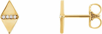 14K Yellow .025 CTW Diamond Geometric Earrings