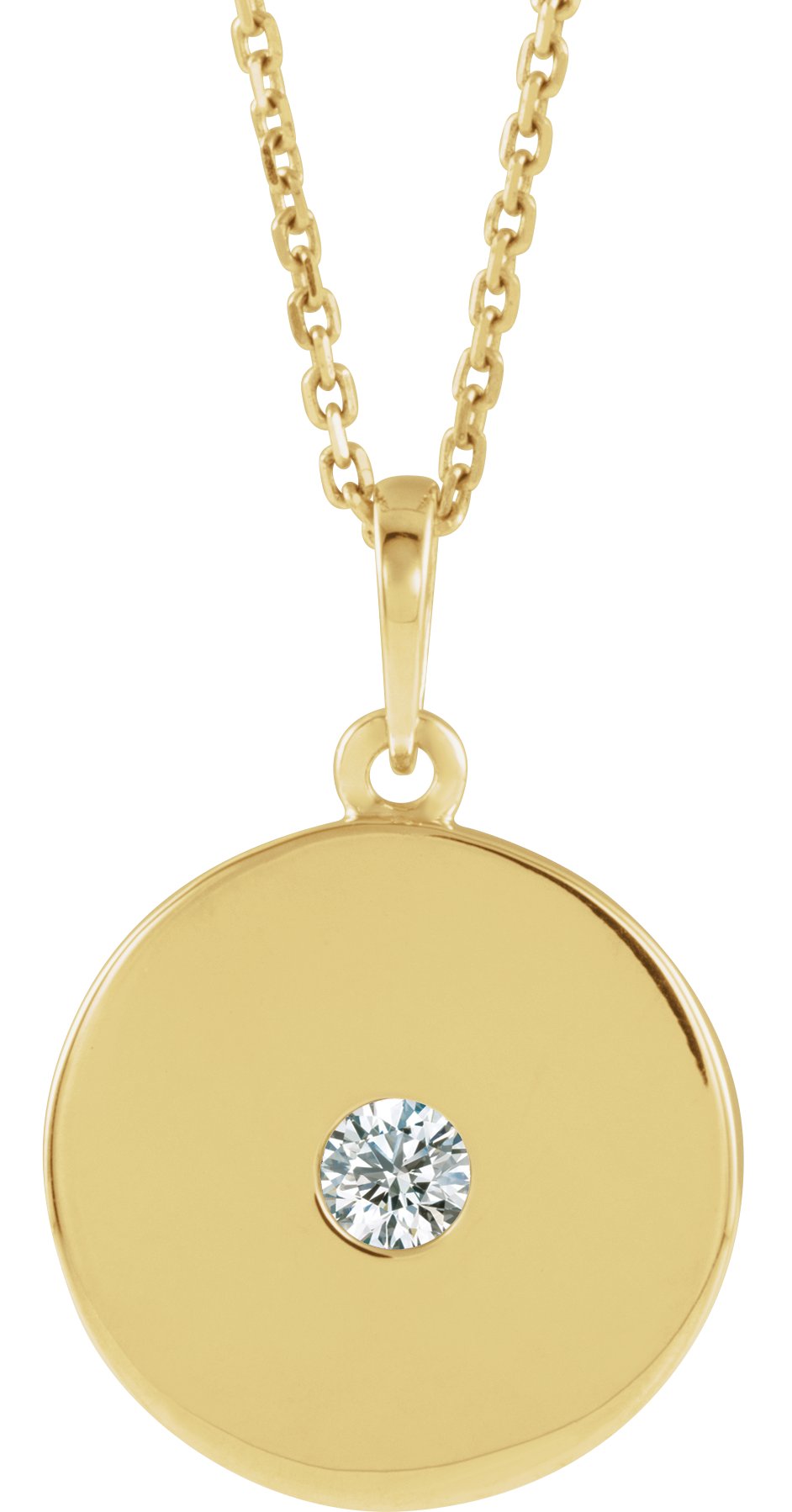 14K Yellow 1/10 CTW Diamond Disc Necklace