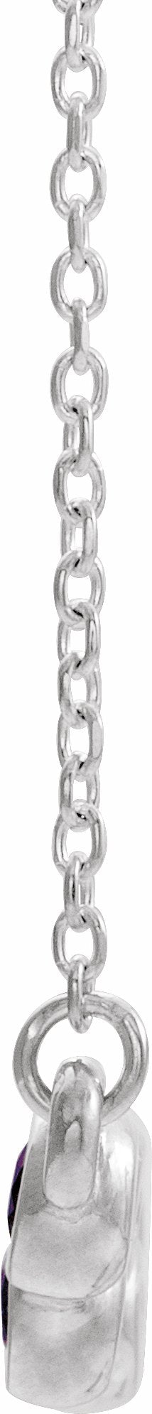 14K White Alexandrite Bezel-Set Bar 16-18 Necklace