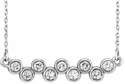 14K White 1/2 CTW Diamond Bezel-Set 16-18 Necklace