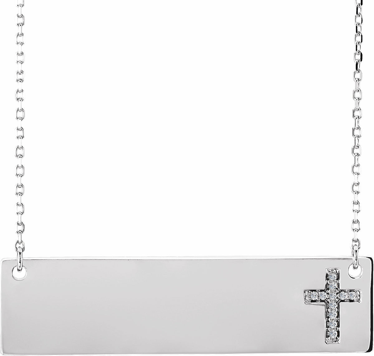 14K White .03 CTW Diamond Cross 16-18 Necklace