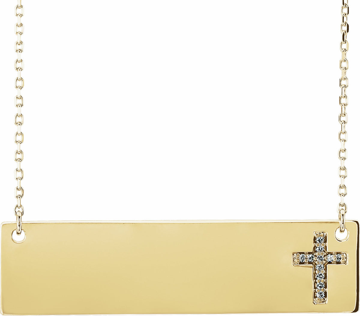 14K Yellow .03 CTW Diamond Cross 16-18 Necklace