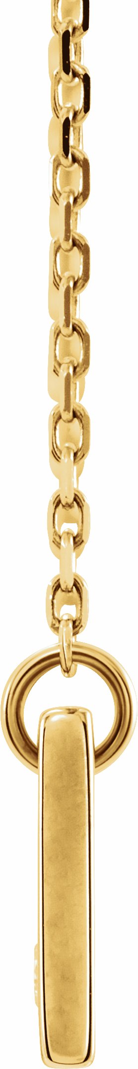 14K Yellow .03 CT Diamond Bar 18 Necklace without Engraving