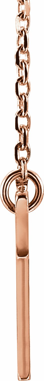 14K Rose Sideways Cross 16-18 Necklace
