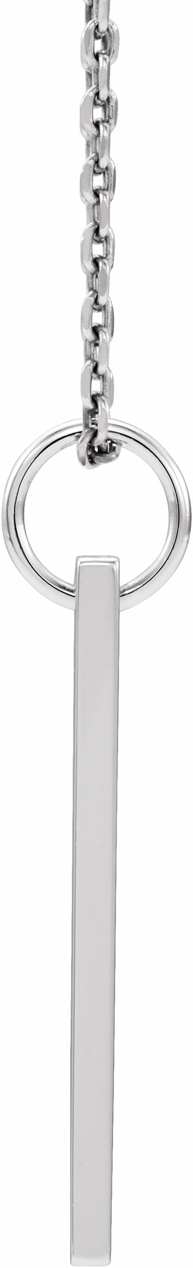 14K White .03 CT Diamond Bar 16-18 Necklace