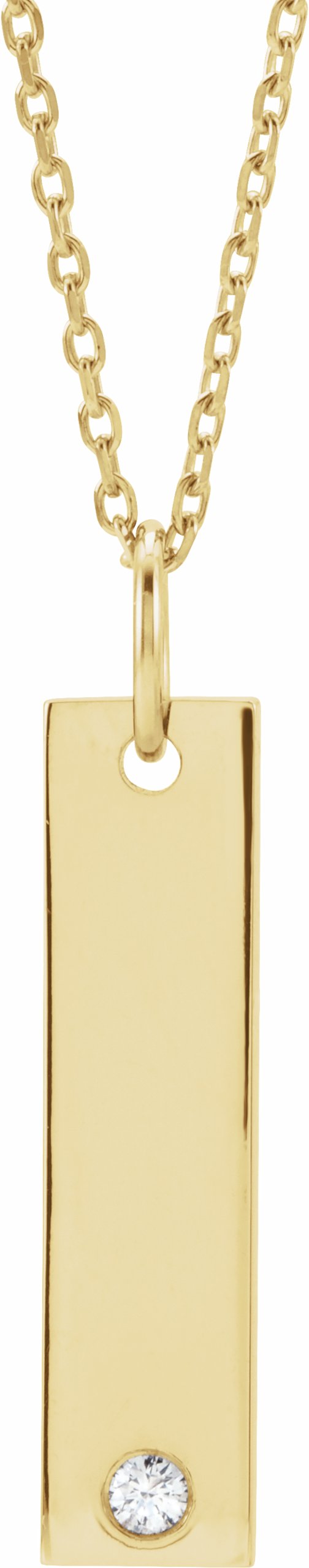 14K Yellow .03 CT Diamond Bar 16-18 Necklace