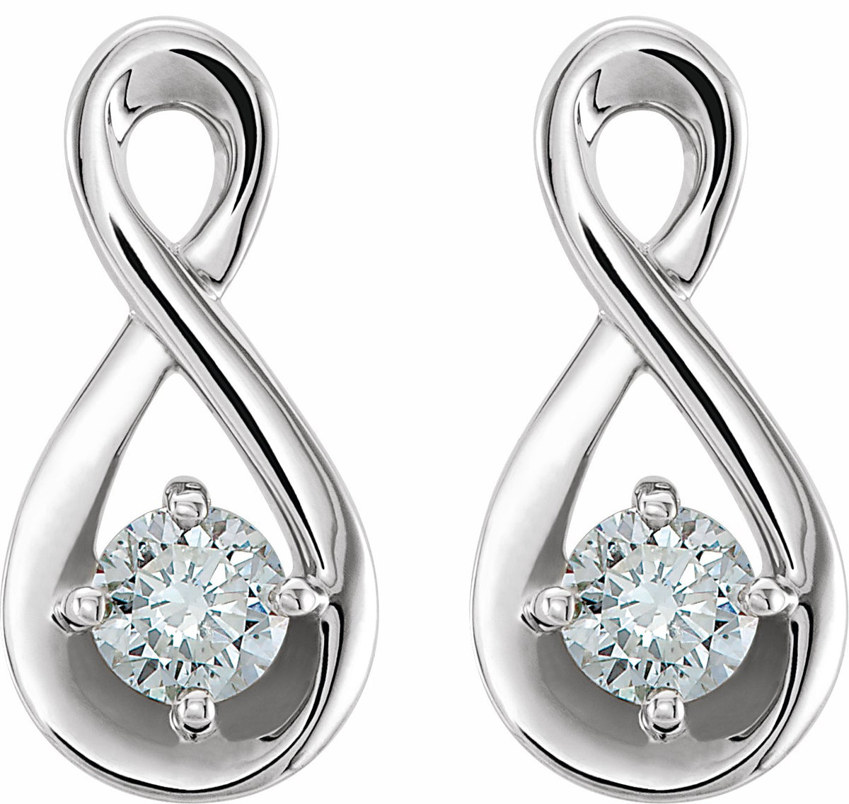 14K White 1/5 CTW Diamond Infinity-Inspired Earrings