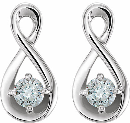 14K White 1/5 CTW Diamond Infinity-Inspired Earrings