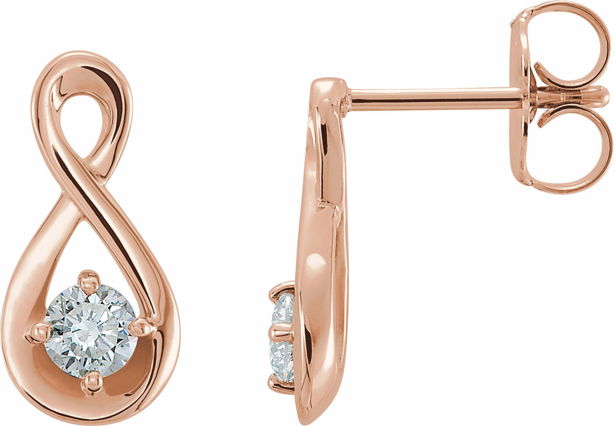 14K Rose 1/5 CTW Diamond Infinity-Inspired Earrings