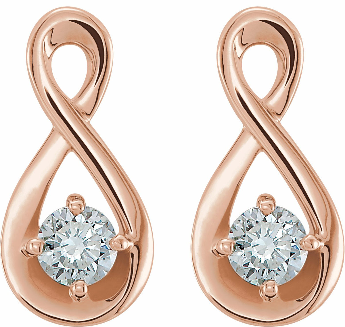14K Rose 1/5 CTW Diamond Infinity-Inspired Earrings