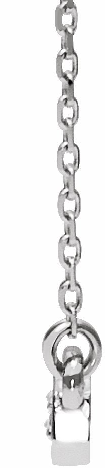 14K White 1/5 CTW Diamond Bar 16-18 Necklace