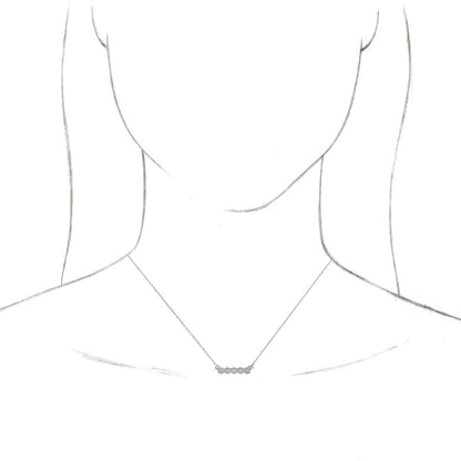 14K White 1/5 CTW Diamond Bar 16-18 Necklace
