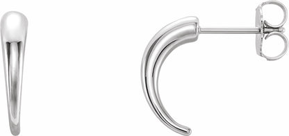 14K White J-Hoop Earrings