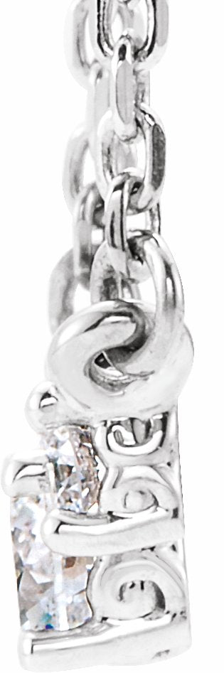 14K White 1/3 CTW Diamond Three-Stone 16-18 Necklace