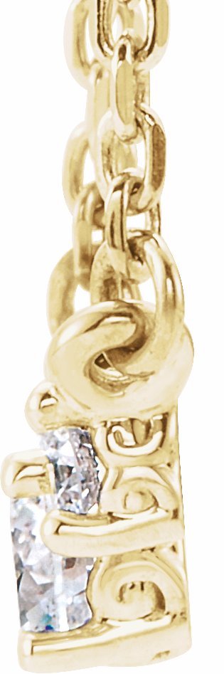 14K Yellow 1/3 CTW Diamond Three-Stone 16-18 Necklace