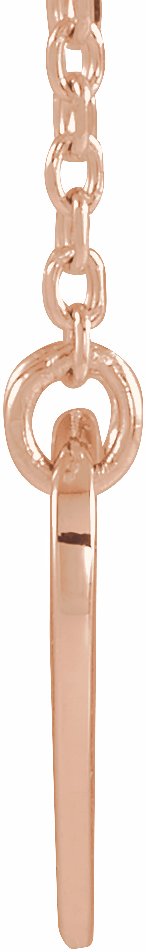 14K Rose Pierced Cross Heart 16-18 Necklace