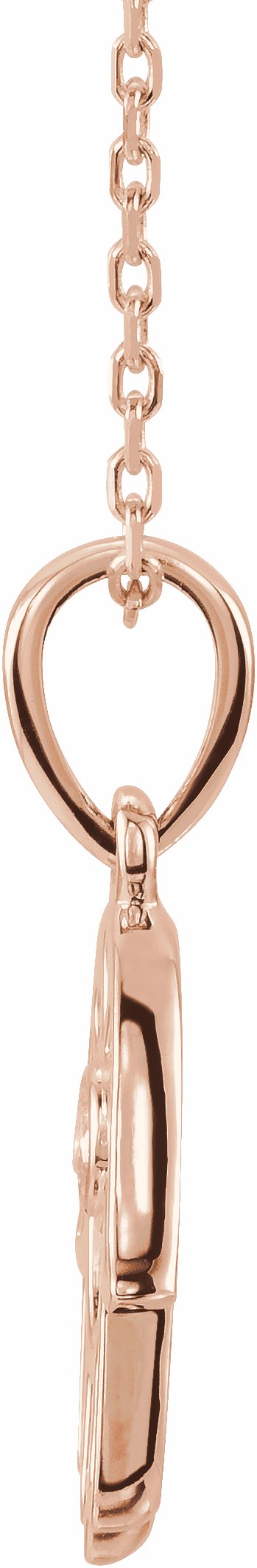 14K Rose .03 CTW Diamond Hamsa 16-18 Necklace