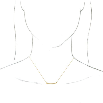14K Yellow .05 CTW Diamond Curved Bar 16-18 Necklace