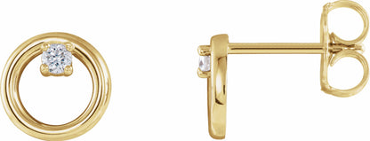 14K Yellow .06 CTW Diamond Circle Earrings