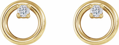 14K Yellow .06 CTW Diamond Circle Earrings