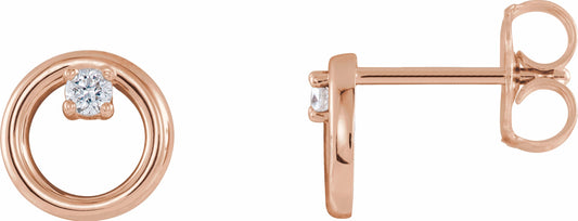14K Rose .06 CTW Diamond Circle Earrings