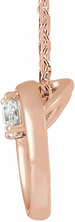 14K Rose 1/10 CTW Diamond Circle 16-18 Necklace