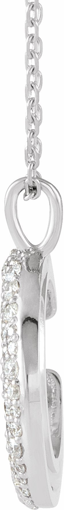 14K White 1/3 CTW Diamond Crescent Moon 16-18 Necklace