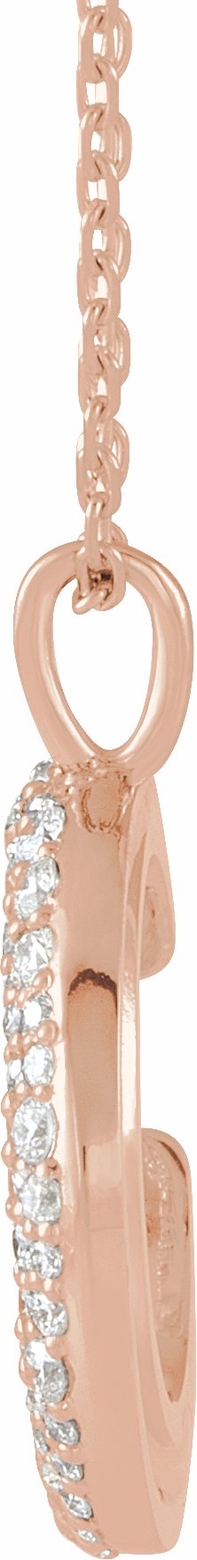 14K Rose 1/3 CTW Diamond Crescent Moon 16-18 Necklace