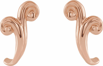 14K Rose Freeform J-Hoop Earrings