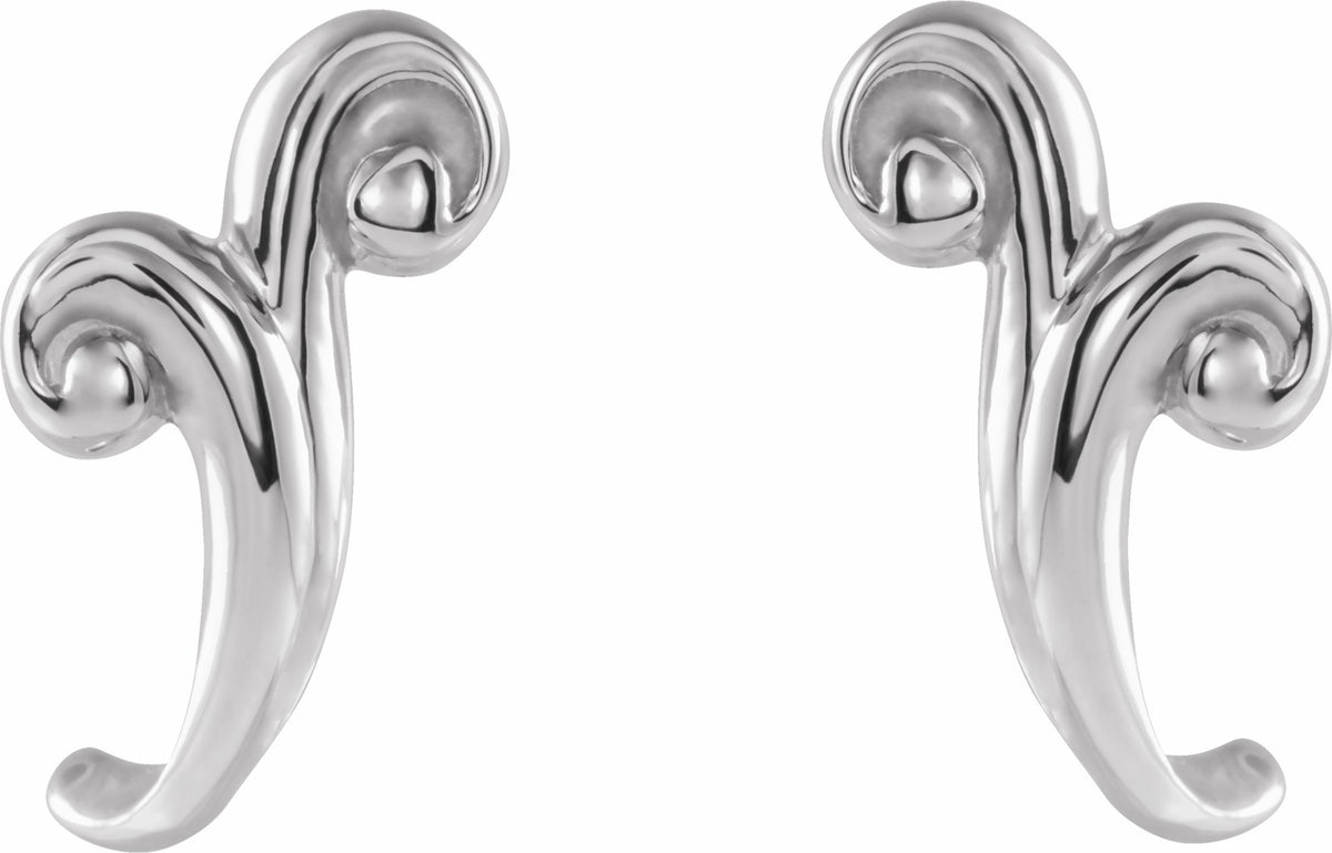 Platinum Freeform J-Hoop Earrings