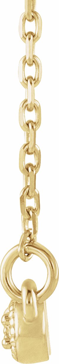 14K Yellow .07 CTW Diamond Milgrain Bar 16-18 Necklace