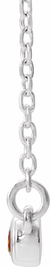 14K White Citrine & .08 CTW Diamond Bezel-Set Bar 16-18 Necklace