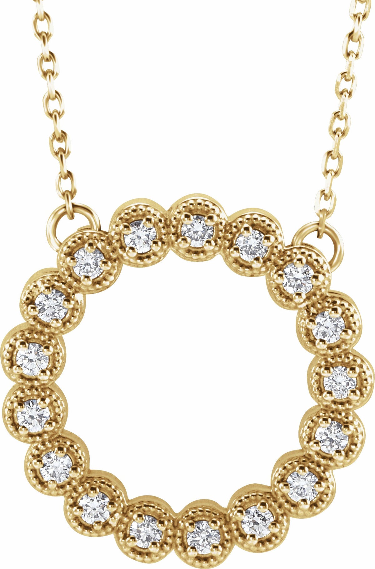 14K Yellow 1/4 CTW Diamond Circle 16-18  Necklace