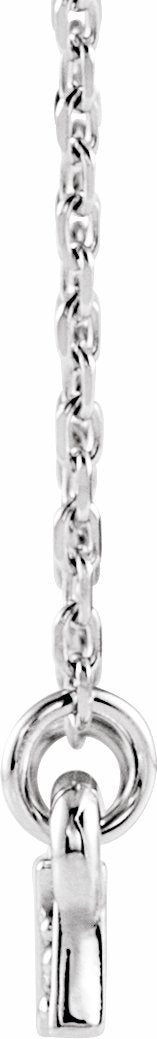 14K White .05 CTW Diamond Geometric Bar 16-18 Necklace