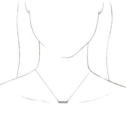 14K White .05 CTW Diamond Geometric Bar 16-18 Necklace