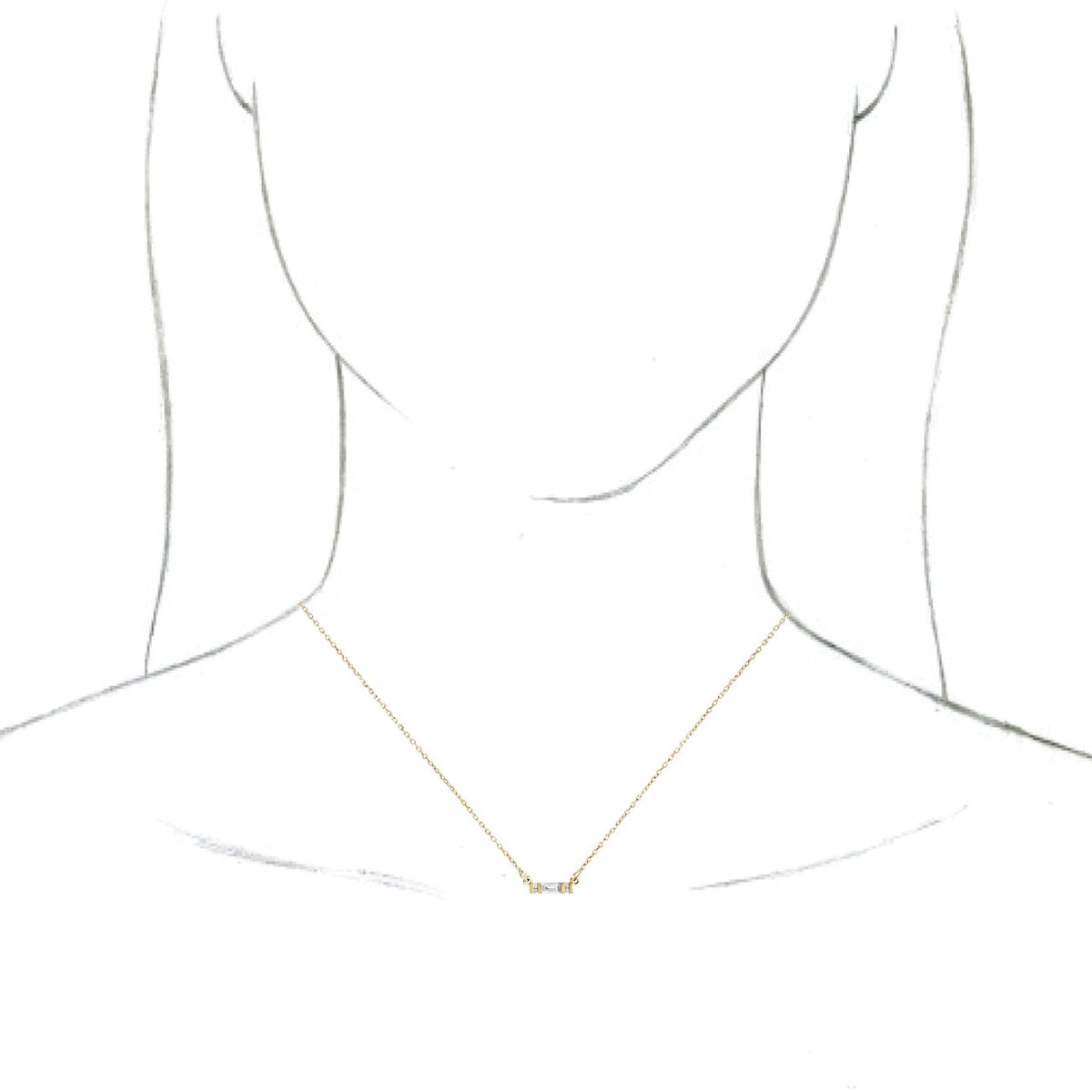 14K Yellow 1/10 CTW Diamond Bar 16-18 Necklace