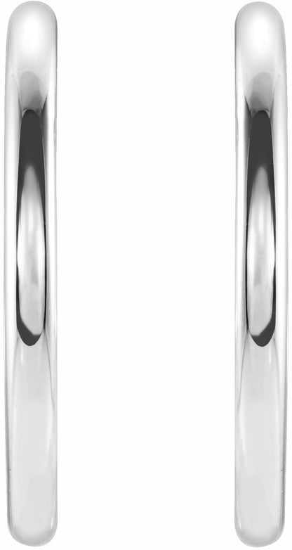 14K White 20 mm Vintage-Inspired Hoop Earrings