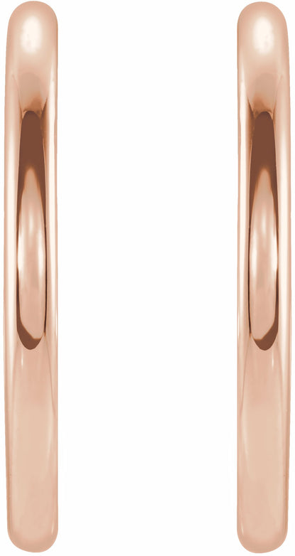 14K Rose 20 mm Vintage-Inspired Hoop Earrings