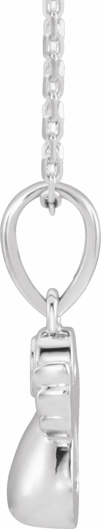 14K White .03 CT Diamond Youth Angel 15 Necklace