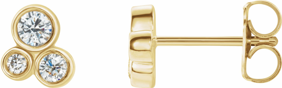14K Yellow 1/5 CTW Diamond Geometric Cluster Earrings