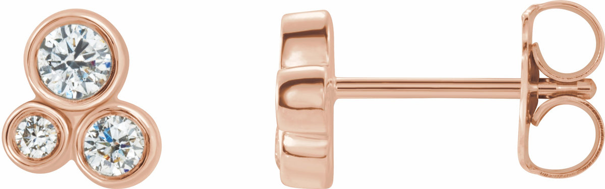 14K Rose 1/5 CTW Diamond Geometric Cluster Earrings