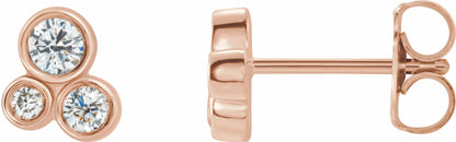 14K Rose 1/5 CTW Diamond Geometric Cluster Earrings